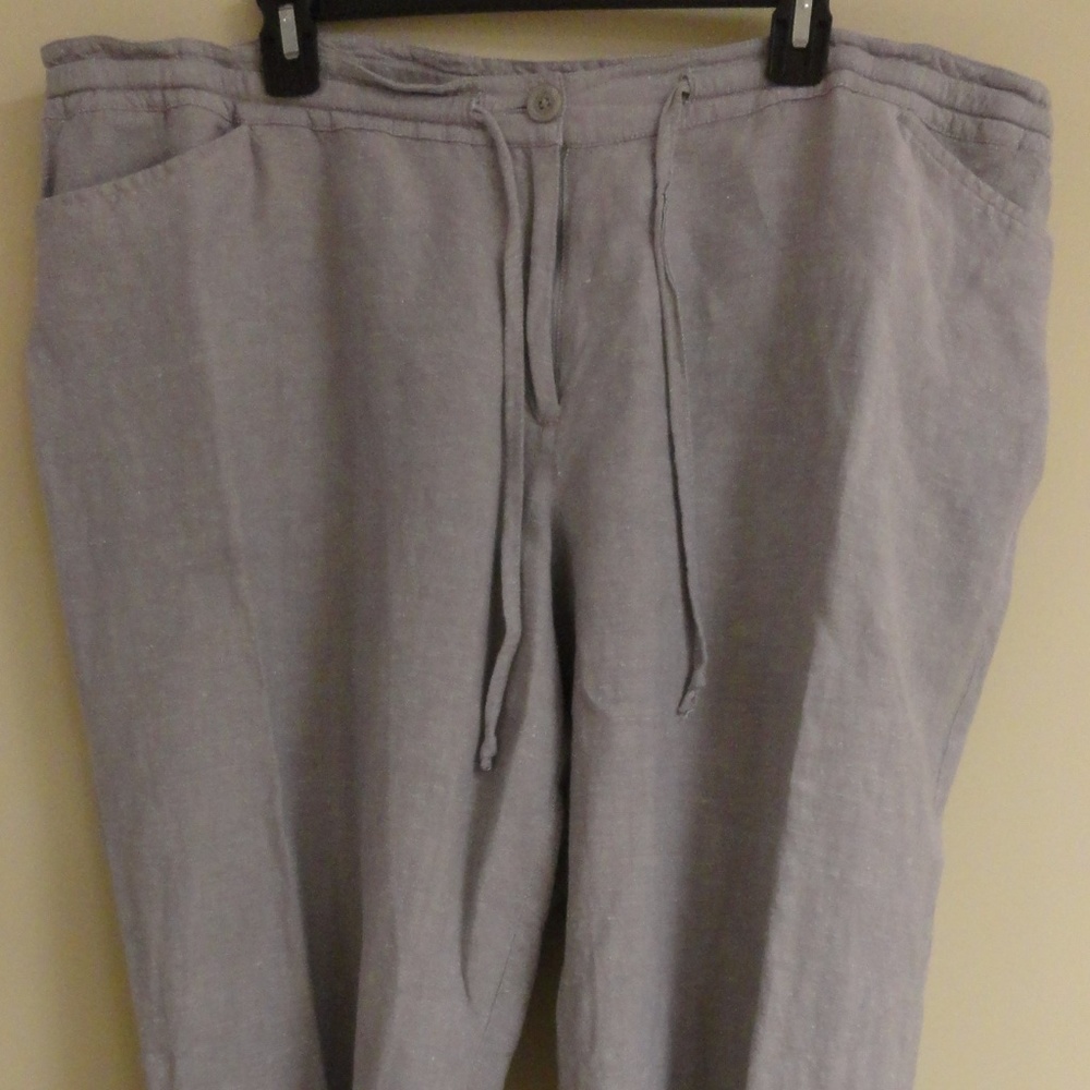 Lane Bryant Gray Linen Crop Capri pants
